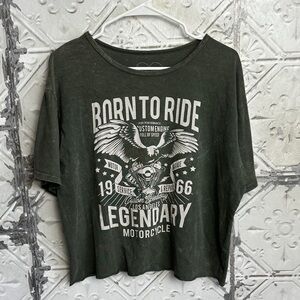 Born to Ride motorcycle acid wash Graphic Tee